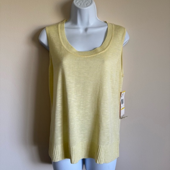 NWT Women’s Anne Klein Butter Yellow Cardigan Sweater & Knit Top Set M - Picture 5 of 11